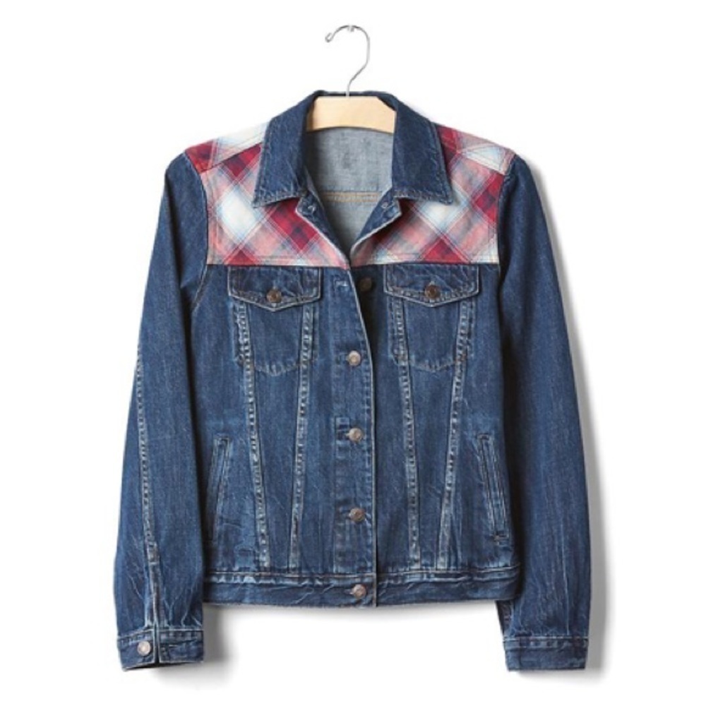Gap x Pendleton Plaid Panel Denim Jacket Size